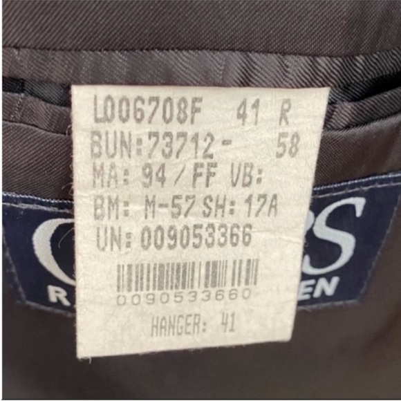 Men’s Ralph Lauren Chaps Gray Suit Jacket and Cuffed Pants Size 41 Regular - Picture 9 of 9